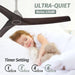 54 in. Ceiling Fan NO Light, Wood Reversible DC Ceiling Fan, Unique Ceiling Fan for Kitchen Bedroom Living Room-6-ErisView