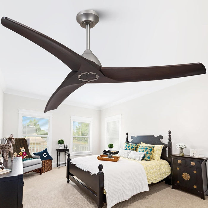 54 in. Ceiling Fan NO Light, Wood Reversible DC Ceiling Fan, Unique Ceiling Fan for Kitchen Bedroom Living Room-7-ErisView