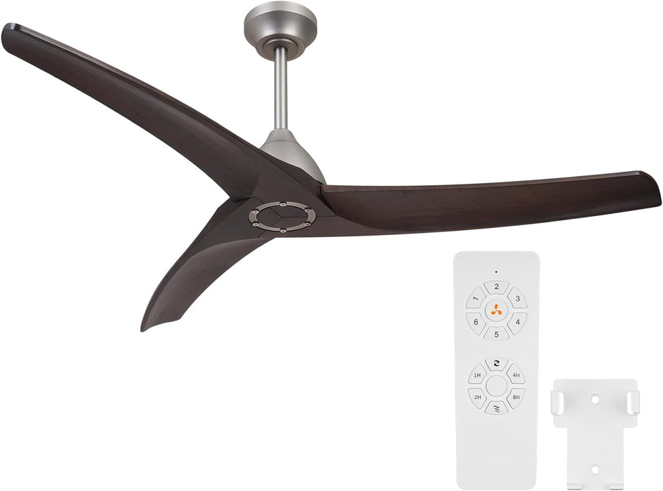 54 in. Ceiling Fan NO Light, Wood Reversible DC Ceiling Fan, Unique Ceiling Fan for Kitchen Bedroom Living Room-8-ErisView