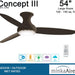 54 in. Ceiling Fan with Light Kit, Oil Rubbed Bronze Ceiling Fan with Hed Opal Glass-4-ErisView