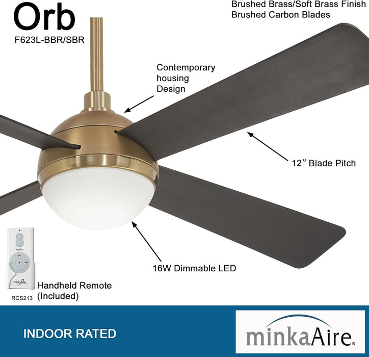 54 in. Ceiling Fan with Recessed Ceiling Fan LED Light, Brushed Brass Ceiling Fan-2-ErisView