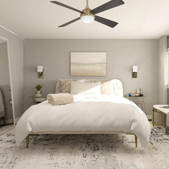54 in. Ceiling Fan with Recessed Ceiling Fan LED Light, Brushed Brass Ceiling Fan-6-ErisView