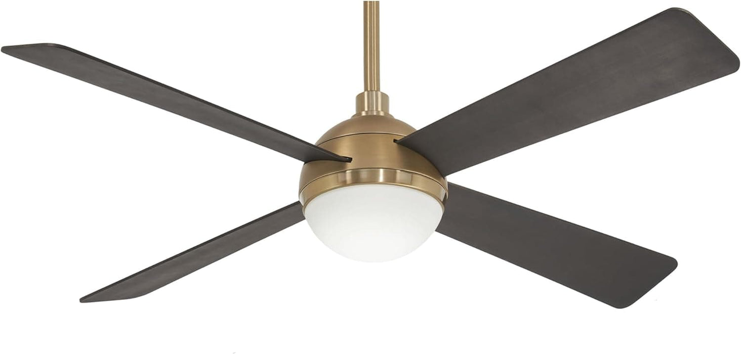54 in. Ceiling Fan with Recessed Ceiling Fan LED Light, Brushed Brass Ceiling Fan-1-ErisView