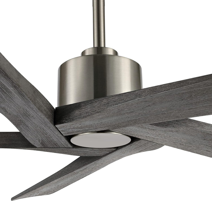 54 in. Ceiling Fans without Lights, Carved Solid Wood Reversible Ceiling Fan with Remote, Brass Ceiling Fan with Black Blades-17-ErisView