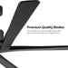 54 in. Ceiling Fans without Lights, Carved Solid Wood Reversible Ceiling Fan with Remote, Brass Ceiling Fan with Black Blades-24-ErisView
