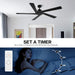 54 in. Ceiling Fans without Lights, Carved Solid Wood Reversible Ceiling Fan with Remote, Brass Ceiling Fan with Black Blades-25-ErisView