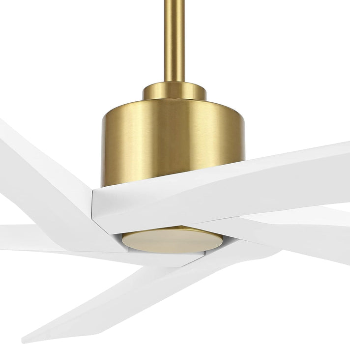 54 in. Ceiling Fans without Lights, Carved Solid Wood Reversible Ceiling Fan with Remote, Brass Ceiling Fan with Black Blades-34-ErisView