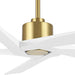 54 in. Ceiling Fans without Lights, Carved Solid Wood Reversible Ceiling Fan with Remote, Brass Ceiling Fan with Black Blades-34-ErisView