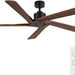 54 in. Ceiling Fans without Lights, Carved Solid Wood Reversible Ceiling Fan with Remote, Brass Ceiling Fan with Black Blades-36-ErisView