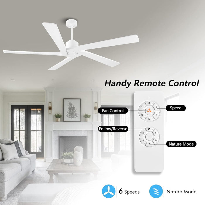 54 in. Ceiling Fans without Lights, Carved Solid Wood Reversible Ceiling Fan with Remote, Brass Ceiling Fan with Black Blades-46-ErisView