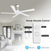 54 in. Ceiling Fans without Lights, Carved Solid Wood Reversible Ceiling Fan with Remote, Brass Ceiling Fan with Black Blades-46-ErisView