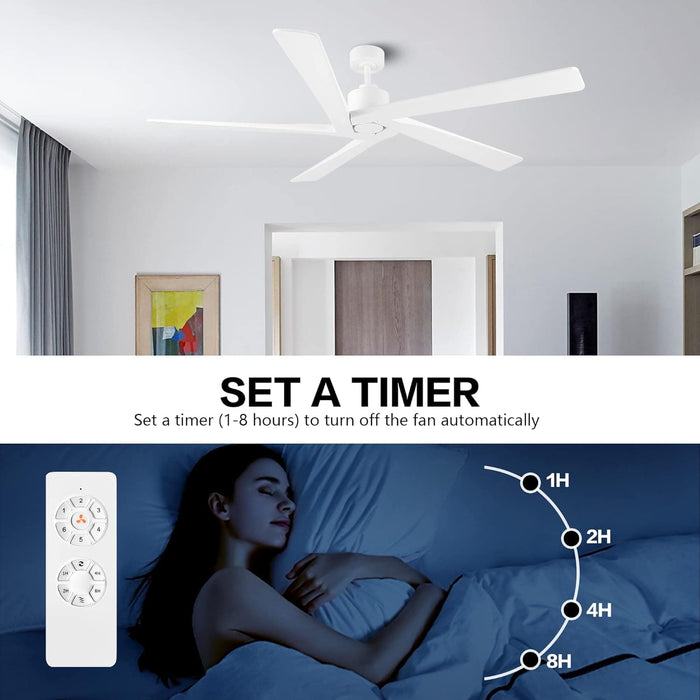 54 in. Ceiling Fans without Lights, Carved Solid Wood Reversible Ceiling Fan with Remote, Brass Ceiling Fan with Black Blades-50-ErisView