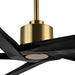 54 in. Ceiling Fans without Lights, Carved Solid Wood Reversible Ceiling Fan with Remote, Brass Ceiling Fan with Black Blades-8-ErisView