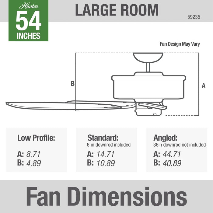 54 in. Chronicle Matte Black Outdoor Fan, Indoor Outdoor Ceiling Fans with Wall Control, Hugger Ceiling Fans-11-ErisView