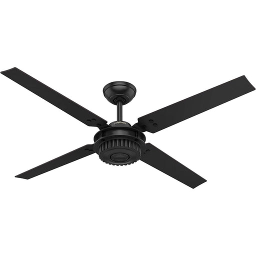 54 in. Chronicle Matte Black Outdoor Fan, Indoor Outdoor Ceiling Fans with Wall Control, Hugger Ceiling Fans-1-ErisView