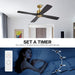 54 in. DC Ceiling Fan with Lights and Remote Control, Wood Modern Reversible Quiet Ceiling Fans, Brass Ceiling Fan with Black Blades-14-ErisView