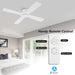 54 in. Flush Mount Ceiling Fans without Lights, 4 Reversible Carved Wood Blade Ceiling Fans, Quiet Hugger Ceiling Fan NO Light-17-ErisView