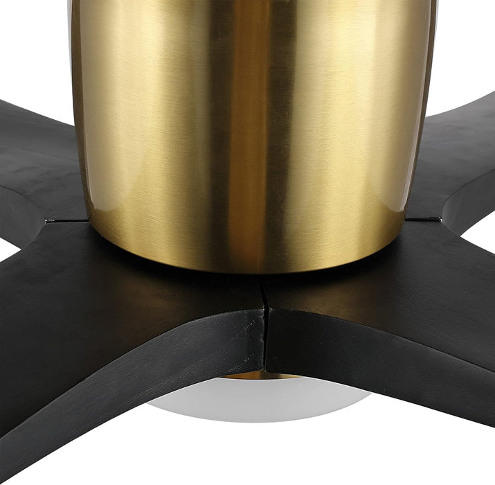 54 in. Flush Mount Ceiling Fans without Lights, 4 Reversible Carved Wood Blade Ceiling Fans, Quiet Hugger Ceiling Fan NO Light-33-ErisView