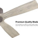 54 in. Flush Mount Ceiling Fans without Lights, 4 Reversible Carved Wood Blade Ceiling Fans, Quiet Hugger Ceiling Fan NO Light-5-ErisView