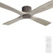 54 in. Flush Mount Ceiling Fans without Lights, 4 Reversible Carved Wood Blade Ceiling Fans, Quiet Hugger Ceiling Fan NO Light-1-ErisView