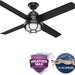 54 in. Matte Black Outdoor Fan, Indoor Outdoor Ceiling Fans with LED Light and Wall Control, Hugger Ceiling Fans-2-ErisView