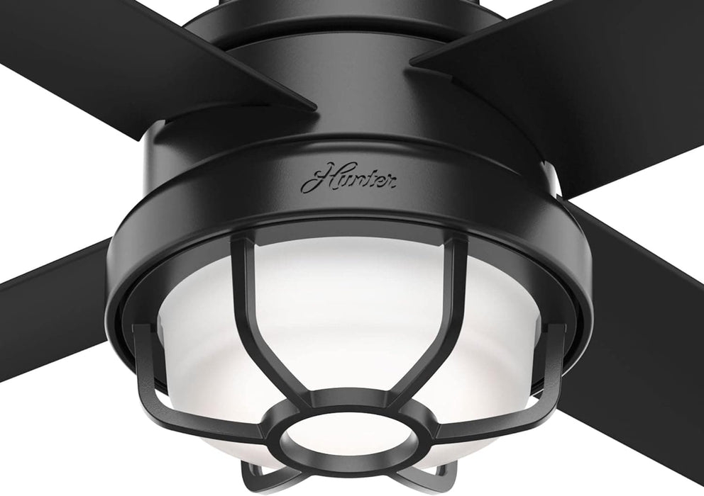 54 in. Matte Black Outdoor Fan, Indoor Outdoor Ceiling Fans with LED Light and Wall Control, Hugger Ceiling Fans-9-ErisView