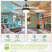 54 in. Modern Ceiling Fan with Light and Remote Control, Big Outdoor Ceiling Fans, LED Fan Light for Bedroom Living Room Kitchen-4-ErisView
