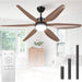 54 in. Modern Ceiling Fan with Light and Remote Control, Big Outdoor Ceiling Fans, LED Fan Light for Bedroom Living Room Kitchen-1-ErisView
