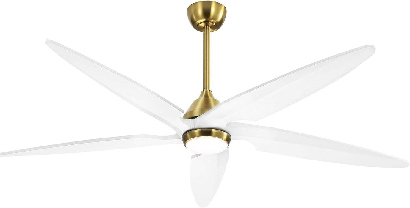 54 in. Modern Ceiling Fan with Light and Remote, Quiet Reversible DC Ceiling Fan with Downrods for Bedroom Living Room Dining Room -10-ErisView