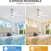 54 in. Modern Ceiling Fan with Light and Remote, Quiet Reversible DC Ceiling Fan with Downrods for Bedroom Living Room Dining Room -11-ErisView