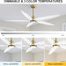 54 in. Modern Ceiling Fan with Light and Remote, Quiet Reversible DC Ceiling Fan with Downrods for Bedroom Living Room Dining Room -12-ErisView