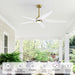 54 in. Modern Ceiling Fan with Light and Remote, Quiet Reversible DC Ceiling Fan with Downrods for Bedroom Living Room Dining Room -17-ErisView