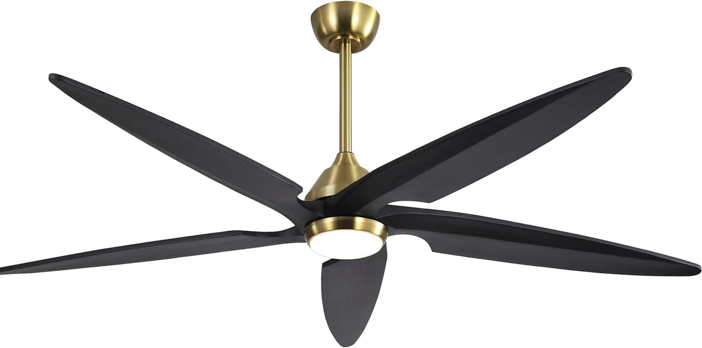 54 in. Modern Ceiling Fan with Light and Remote, Quiet Reversible DC Ceiling Fan with Downrods for Bedroom Living Room Dining Room -19-ErisView