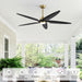 54 in. Modern Ceiling Fan with Light and Remote, Quiet Reversible DC Ceiling Fan with Downrods for Bedroom Living Room Dining Room -26-ErisView