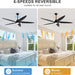 54 in. Modern Ceiling Fan with Light and Remote, Quiet Reversible DC Ceiling Fan with Downrods for Bedroom Living Room Dining Room -2-ErisView