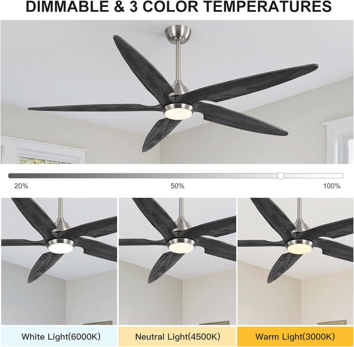 54 in. Modern Ceiling Fan with Light and Remote, Quiet Reversible DC Ceiling Fan with Downrods for Bedroom Living Room Dining Room -30-ErisView