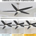 54 in. Modern Ceiling Fan with Light and Remote, Quiet Reversible DC Ceiling Fan with Downrods for Bedroom Living Room Dining Room -30-ErisView