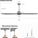 54 in. Modern Ceiling Fan with Light and Remote, Quiet Reversible DC Ceiling Fan with Downrods for Bedroom Living Room Dining Room -32-ErisView