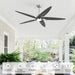 54 in. Modern Ceiling Fan with Light and Remote, Quiet Reversible DC Ceiling Fan with Downrods for Bedroom Living Room Dining Room -35-ErisView