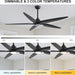 54 in. Modern Ceiling Fan with Light and Remote, Quiet Reversible DC Ceiling Fan with Downrods for Bedroom Living Room Dining Room -3-ErisView