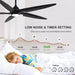 54 in. Modern Ceiling Fan with Light and Remote, Quiet Reversible DC Ceiling Fan with Downrods for Bedroom Living Room Dining Room -4-ErisView