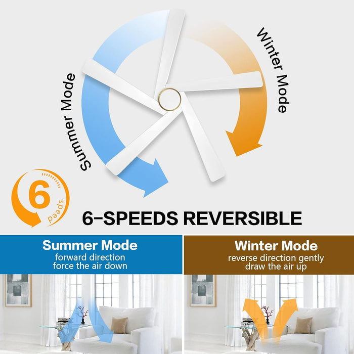 54 in. Modern DC Ceiling Fan with Lights and Remote, 5 Wood Reversible Blade Quietest Fan For Sleeping, Black Brass Ceiling Fan-13-ErisView