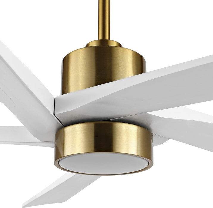 54 in. Modern DC Ceiling Fan with Lights and Remote, 5 Wood Reversible Blade Quietest Fan For Sleeping, Black Brass Ceiling Fan-18-ErisView