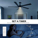 54 in. Modern DC Ceiling Fan with Lights and Remote, 5 Wood Reversible Blade Quietest Fan For Sleeping, Black Brass Ceiling Fan-25-ErisView