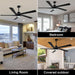 54 in. Modern DC Ceiling Fan with Lights and Remote, 5 Wood Reversible Blade Quietest Fan For Sleeping, Black Brass Ceiling Fan-26-ErisView