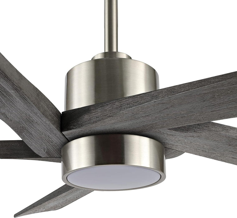 54 in. Modern DC Ceiling Fan with Lights and Remote, 5 Wood Reversible Blade Quietest Fan For Sleeping, Black Brass Ceiling Fan-36-ErisView
