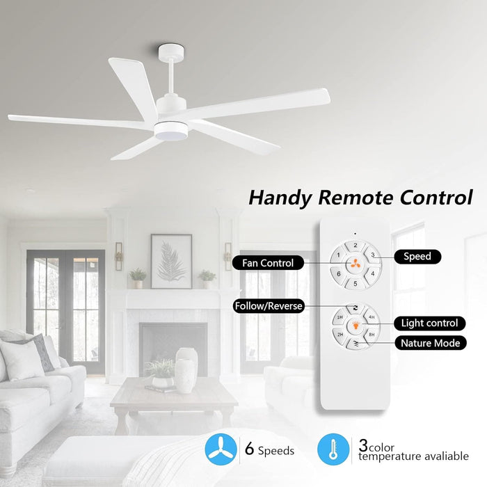 54 in. Modern DC Ceiling Fan with Lights and Remote, 5 Wood Reversible Blade Quietest Fan For Sleeping, Black Brass Ceiling Fan-48-ErisView