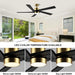 54 in. Modern DC Ceiling Fan with Lights and Remote, 5 Wood Reversible Blade Quietest Fan For Sleeping, Black Brass Ceiling Fan-6-ErisView