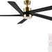 54 in. Modern DC Ceiling Fan with Lights and Remote, 5 Wood Reversible Blade Quietest Fan For Sleeping, Black Brass Ceiling Fan-1-ErisView