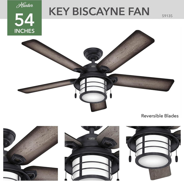 54 in. Outdoor Ceiling Fans with Light, Indoor Outdoor Ceiling Fans with LED Lights and Pull Chain Control-2-ErisView